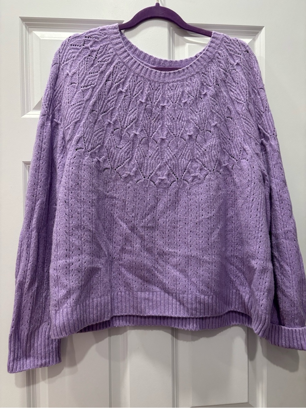 Talbots Lavender Textured Crewneck Sweater